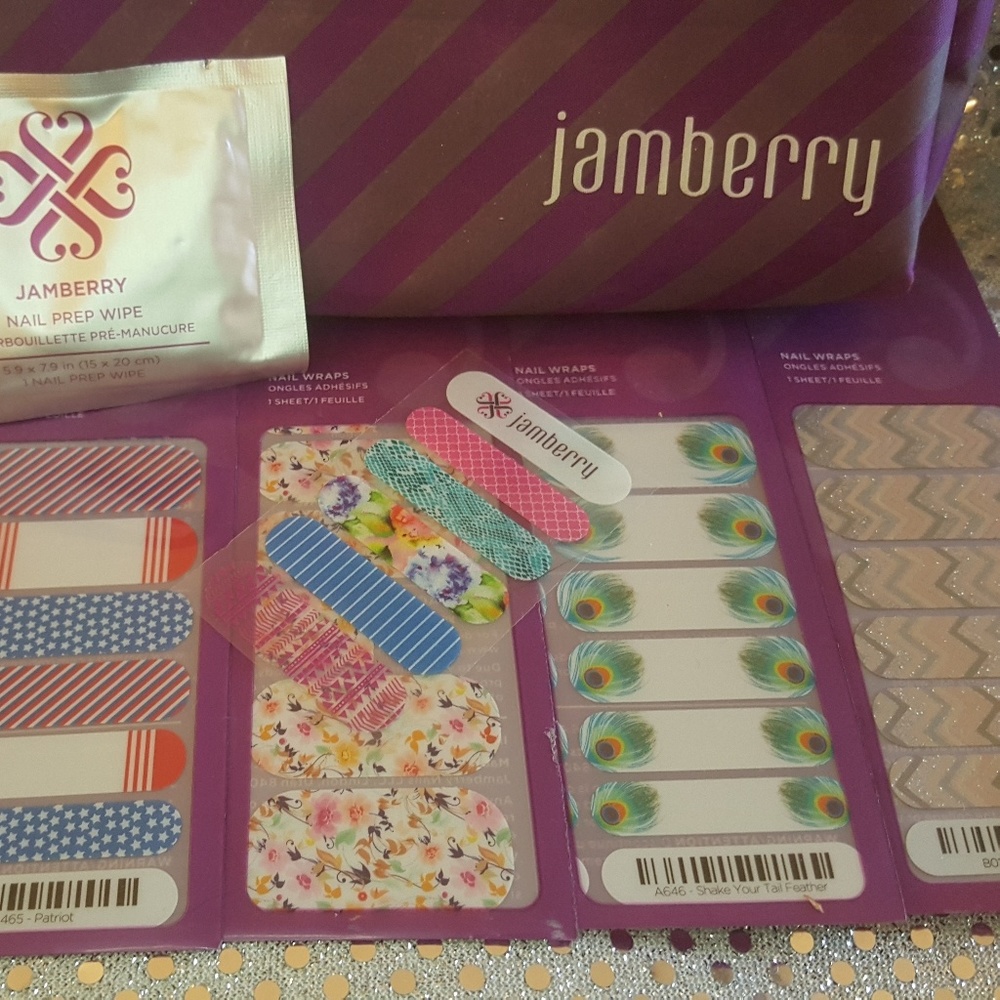 Jamberry Decals - Peacock Patriot Chevron Floral